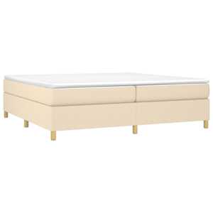 Box spring postel s matrací krémová 200x200 cm textil - obrázek 3