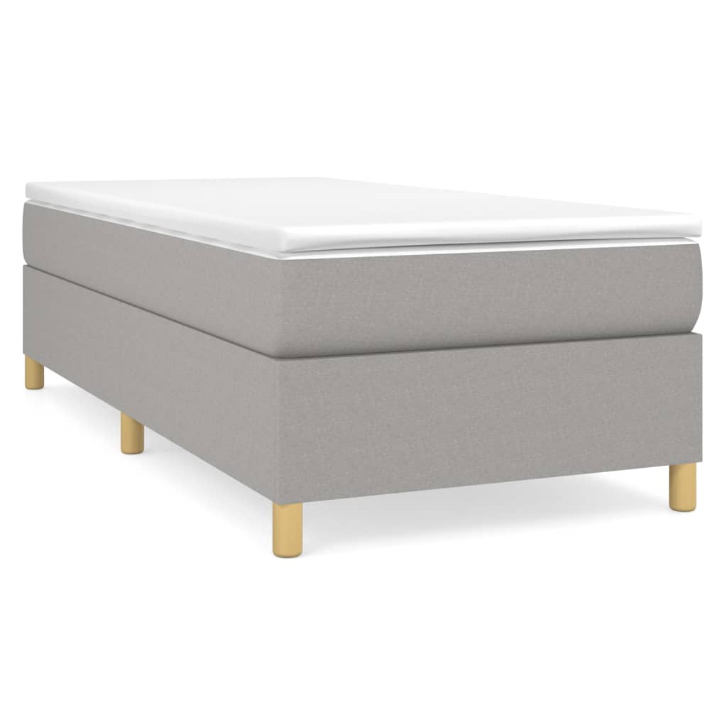 VidaXL Sommier à Lattes De Lit Et Matelas Gris Clair 100x203 Cm Tissu