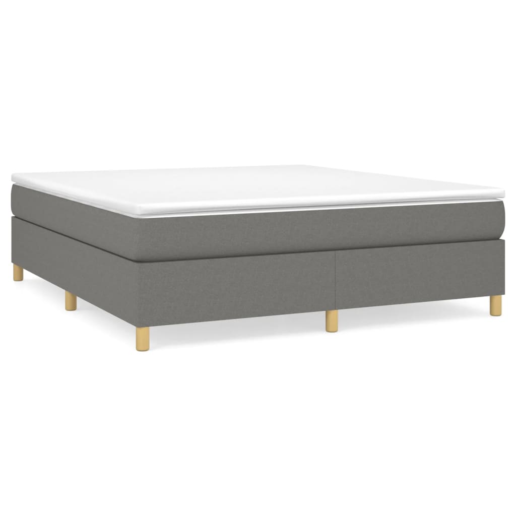 Box Spring Bed with Mattress Dark Gray - Image 2