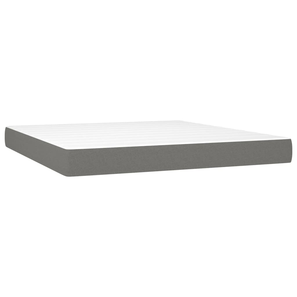 Box Spring Bed with Mattress Dark Gray - Image 5
