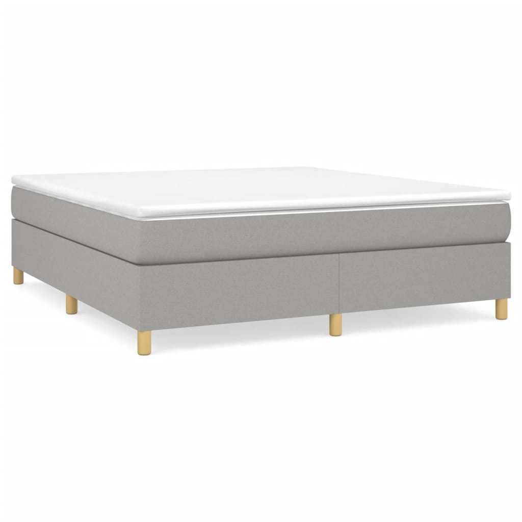 VidaXL Sommier à Lattes De Lit Et Matelas Gris Clair 183x213 Cm Tissu