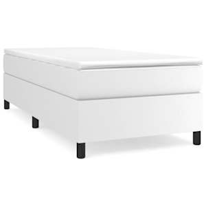 Box spring postel s matrací bílá 90x190 cm umělá kůže - obrázek 2