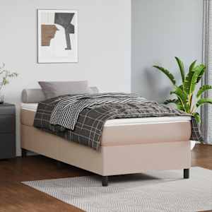 Box spring postel s matrací cappuccino 90x190 cm umělá kůže - obrázek 1