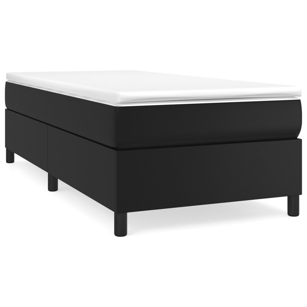 Thumbnail - vidaXL Boxspringbett mit Matratze Schwarz 90x200 cm Kunstleder