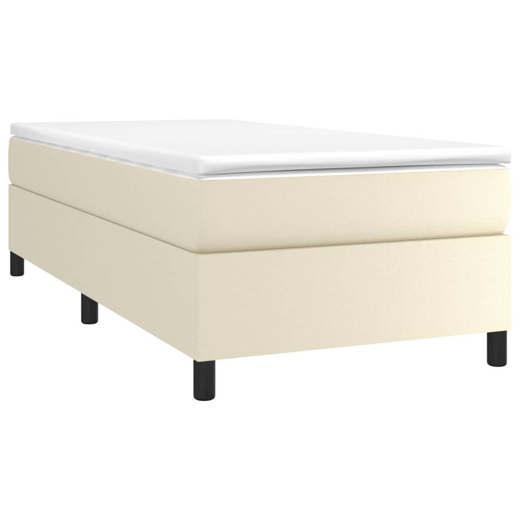 vidaXL Boxspring met matras kunstleer crèmekleurig 90x200 cm afbeelding