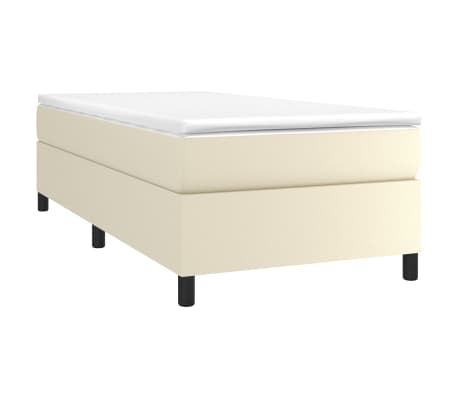 vidaXL Boxspring met matras kunstleer crèmekleurig 90x200 cm