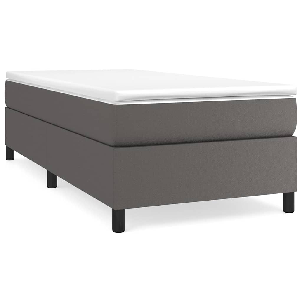 vidaXL Boxspring met matras kunstleer grijs 90x200 cm, foto 3