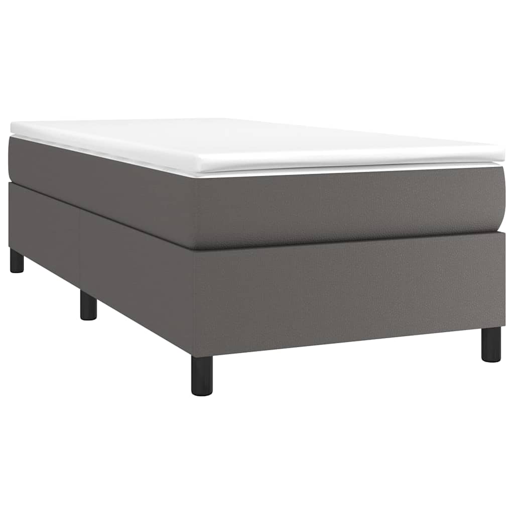 vidaXL Boxspring met matras kunstleer grijs 100x200 cm, foto 2