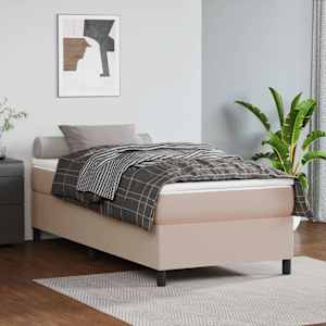 Box spring postel s matrací cappuccino 100x200 cm umělá kůže - obrázek 1