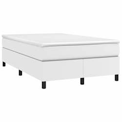 vidaXL Cama box spring con colch&oacute;n cuero sint&eacute;tico blanco 120x200 cm