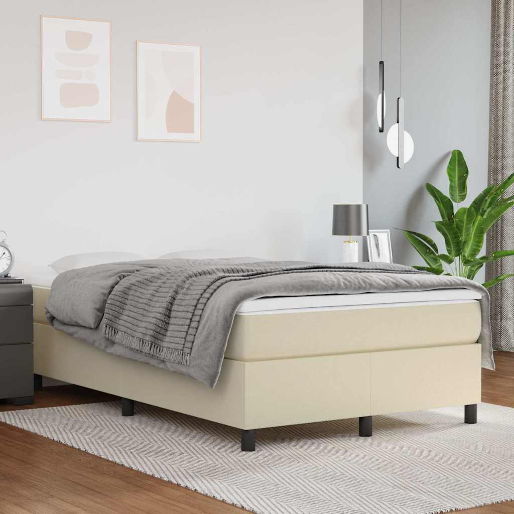 Kontinentalseng 120 x 200 cm med madras og topmadras - cremefarvet