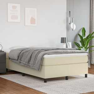 Box spring postel s matrací krémová 120x200 cm umělá kůže - obrázek 1