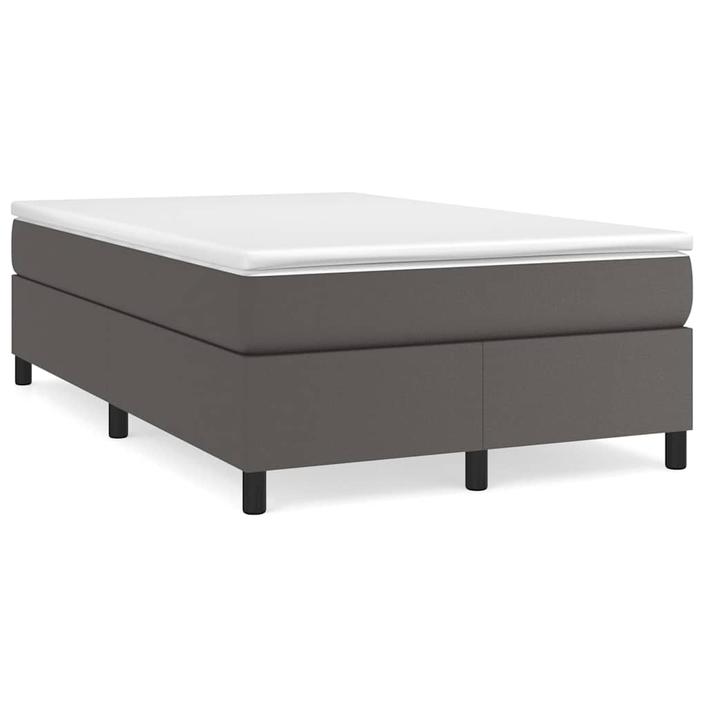 vidaXL Boxspring met matras kunstleer grijs 120x200 cm, foto 3