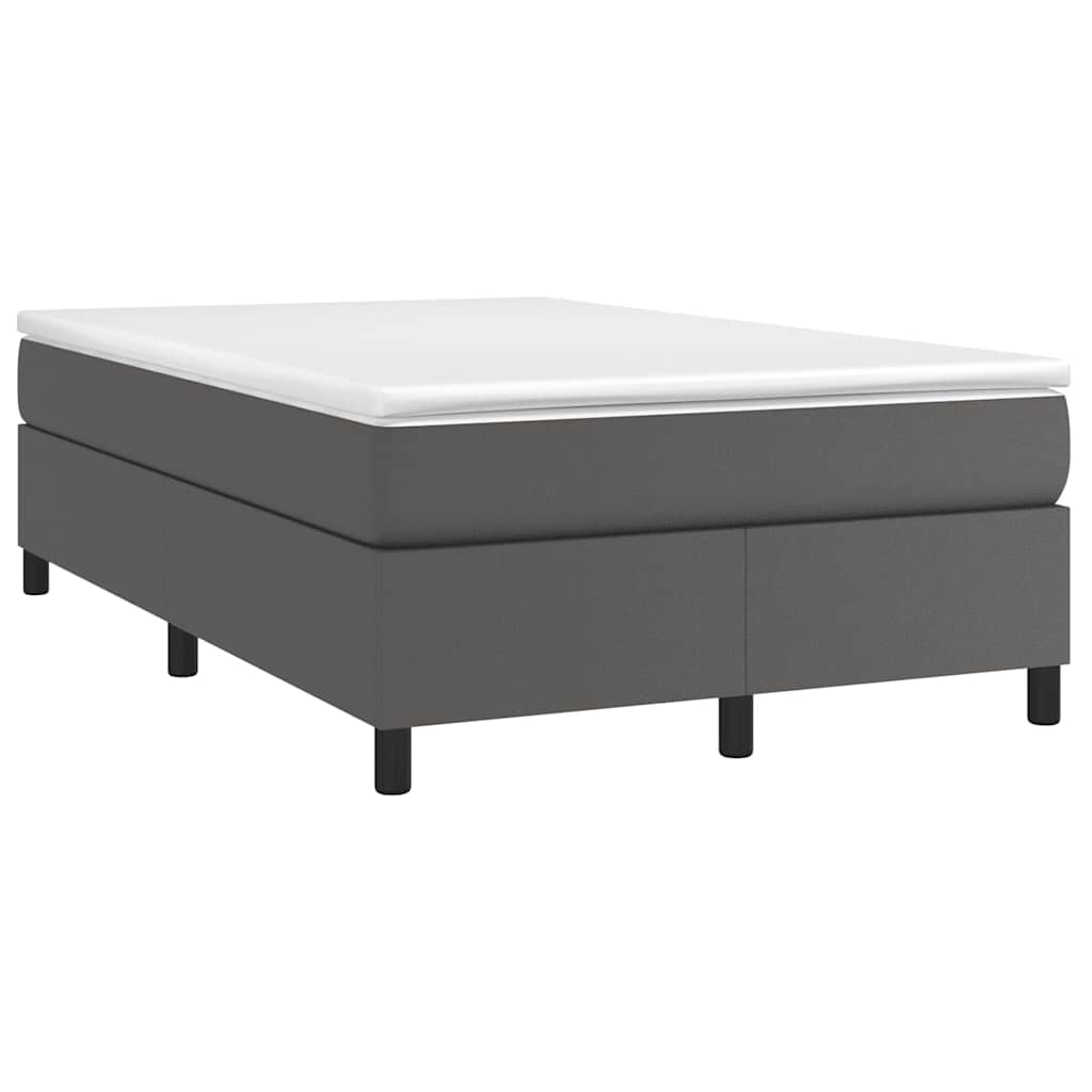 vidaXL Boxspring met matras kunstleer grijs 120x200 cm, foto 2