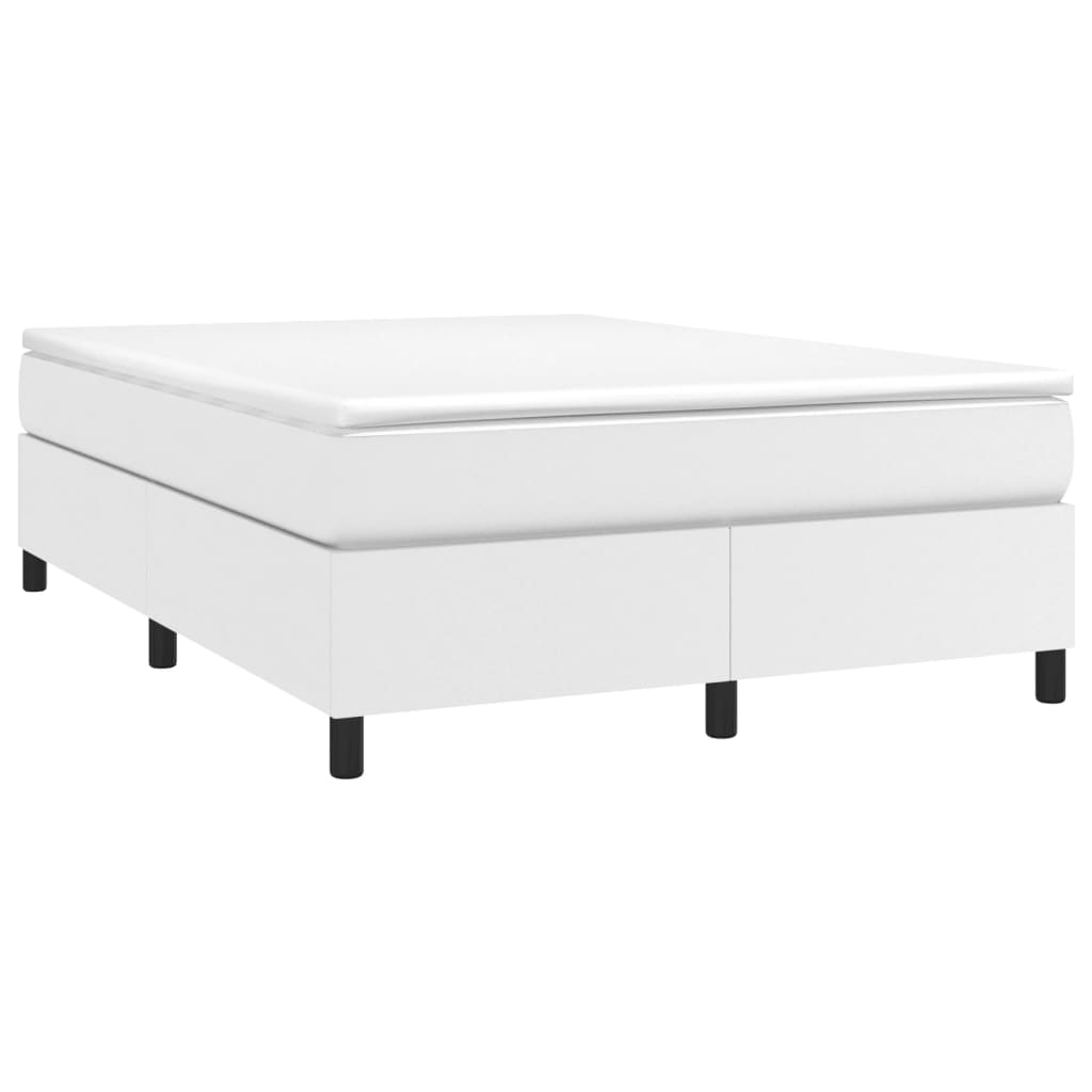 vidaXL Boxspring met matras kunstleer wit 140x190 cm afbeelding