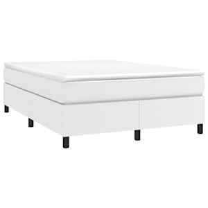 Box spring postel s matrací bílá 140 x 190 cm umělá kůže - obrázek 3