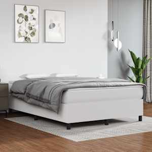 Box spring postel s matrací bílá 140 x 190 cm umělá kůže - obrázek 1