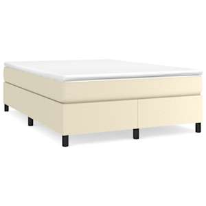 Box spring postel s matrací krémová 140x190 cm umělá kůže - obrázek 2