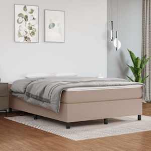 Box spring postel s matrací cappuccino 140x190 cm umělá kůže - obrázek 1