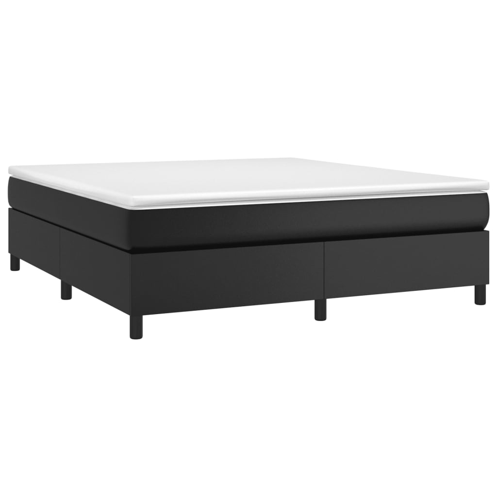 vidaXL Boxspring met matras kunstleer zwart 160x200 cm afbeelding