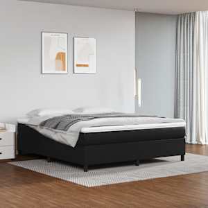 Box spring postelja z vzmetnico črn 160x200 cm umetno usnje