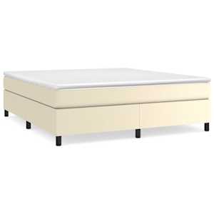 Box spring postel s matrací krémová 160x200 cm umělá kůže - obrázek 2