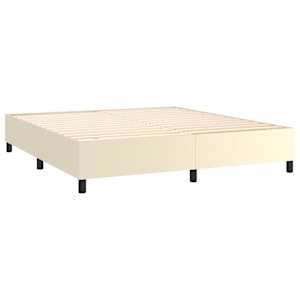 Box spring postel s matrací krémová 160x200 cm umělá kůže - obrázek 4