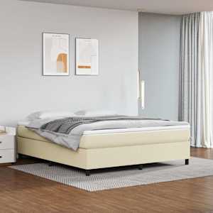 Box spring postel s matrací krémová 160x200 cm umělá kůže - obrázek 1