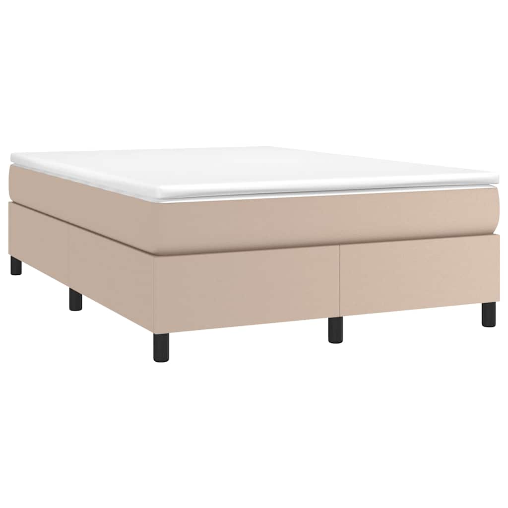 vidaXL Boxspring met matras kunstleer cappuccinokleurig 160x200 cm bruin, foto 2