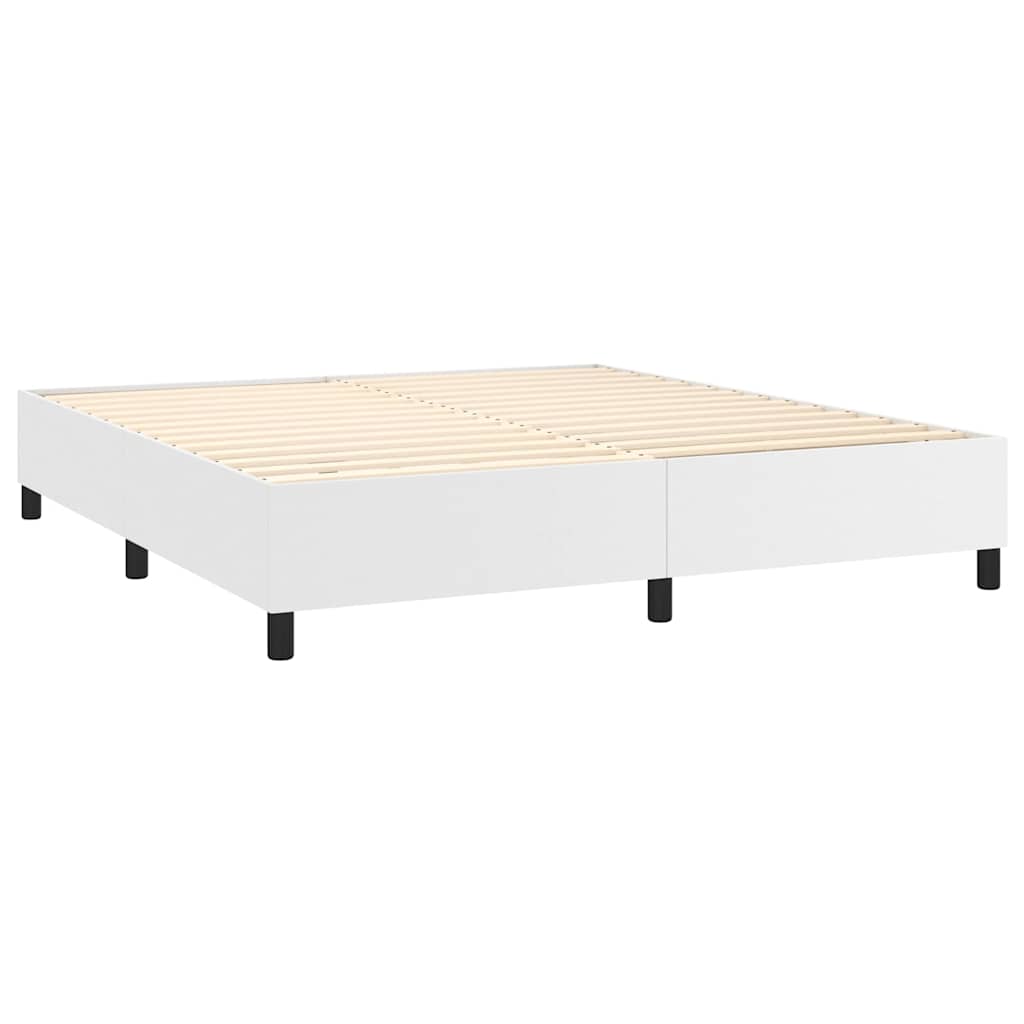 vidaXL Boxspring met matras kunstleer wit 180x200 cm, foto 4