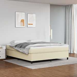 Box spring postel s matrací krémová 180x200 cm umělá kůže - obrázek 1