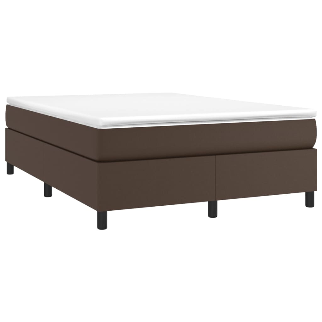 vidaXL Boxspring met matras kunstleer bruin 180x200 cm afbeelding