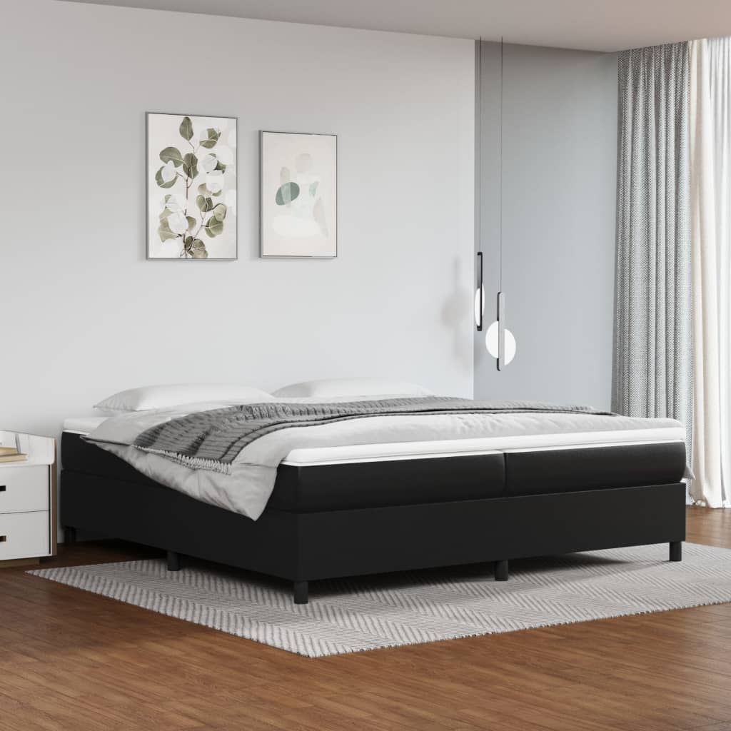 Box spring postel s matrací černá 200x200 cm umělá kůže