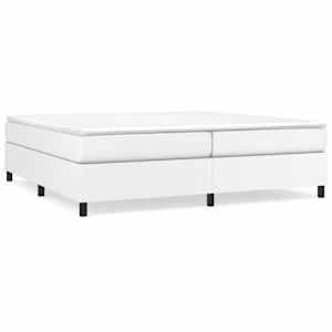 Box spring postel s matrací bílá 200x200 cm umělá kůže - obrázek 2