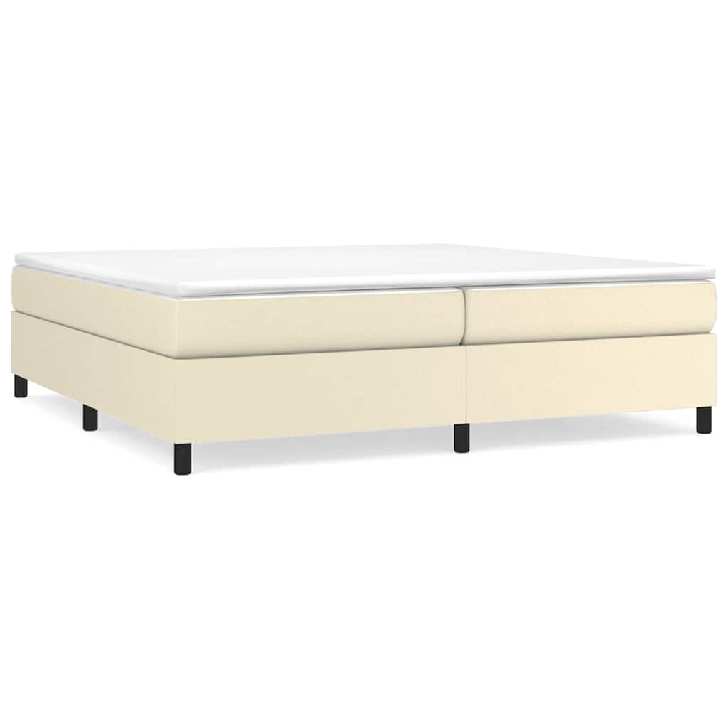 vidaXL Boxspring met matras kunstleer crèmekleurig 200x200 cm, foto 3