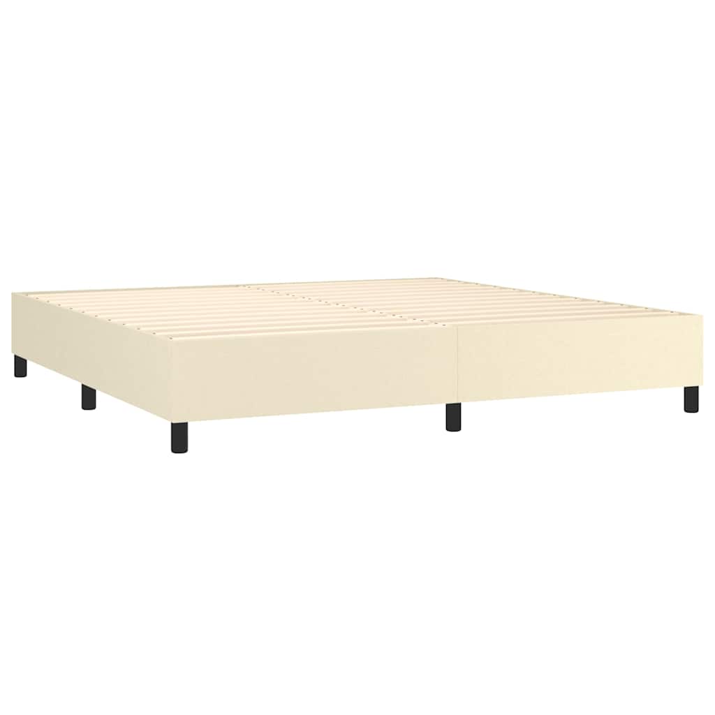 vidaXL Boxspring met matras kunstleer crèmekleurig 200x200 cm, foto 4
