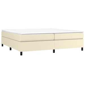Box spring postel s matrací krémová 200x200 cm umělá kůže - obrázek 3