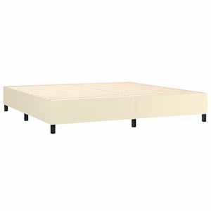 Box spring postel s matrací krémová 200x200 cm umělá kůže - obrázek 4