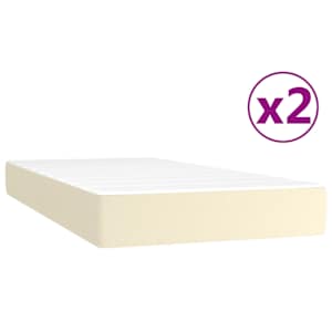 Box spring postel s matrací krémová 200x200 cm umělá kůže - obrázek 5