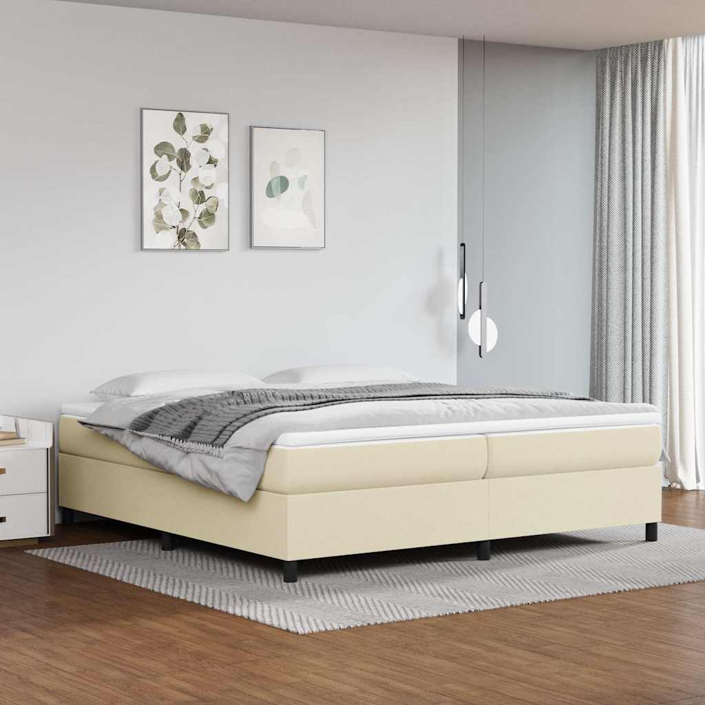 Kontinentalseng 200 x 200 cm med madrasser og topmadras - cremefarvet