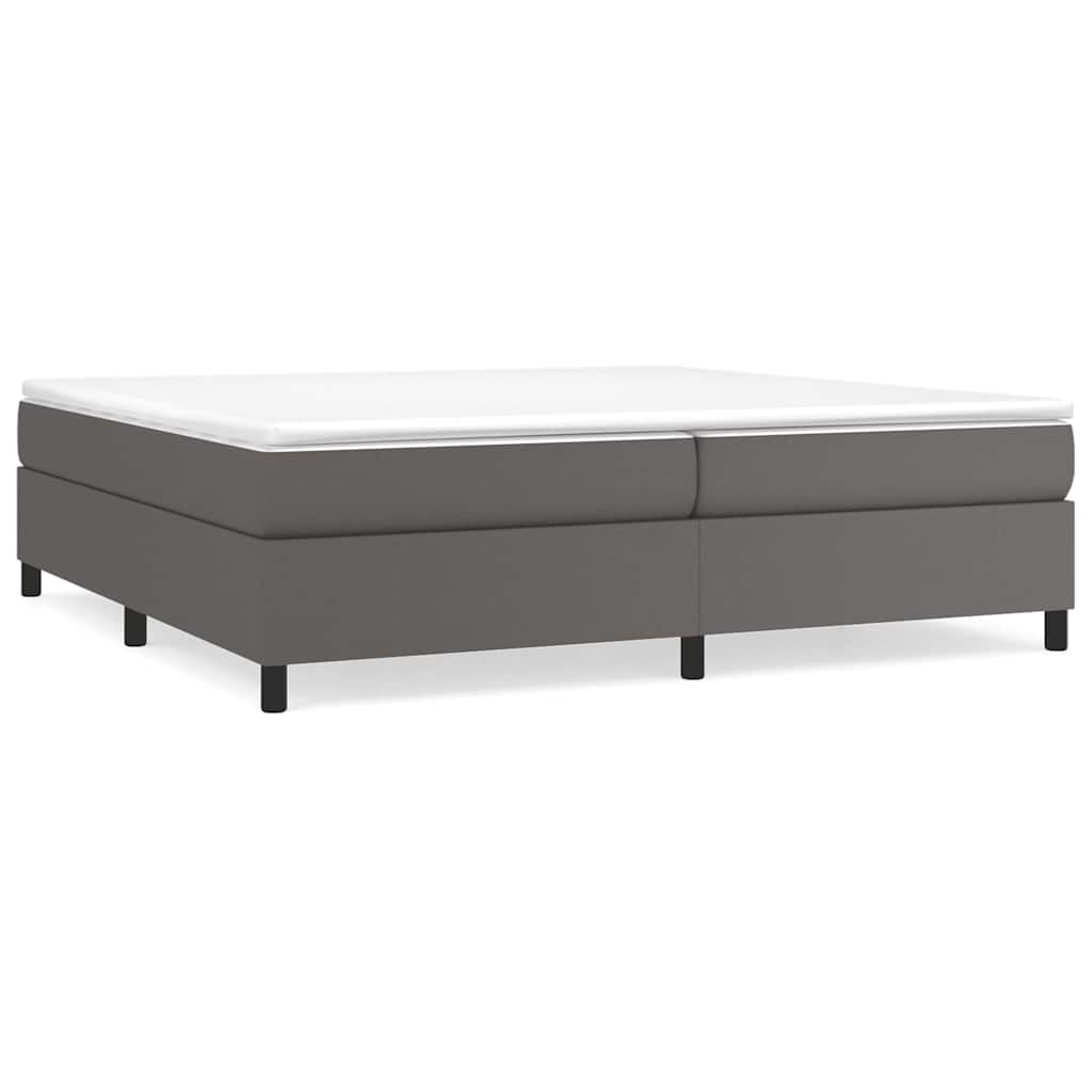 vidaXL Boxspring met matras kunstleer grijs 200x200 cm, foto 3