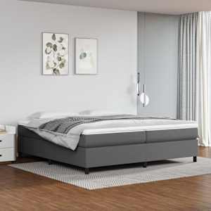 Box spring postel s matrací šedá 200x200 cm umělá kůže - obrázek 1
