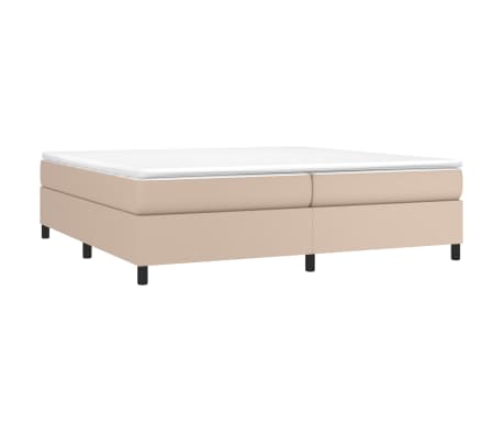 vidaXL Cama box spring con colch&oacute;n cuero sint&eacute;tico capuchino 200x200cm