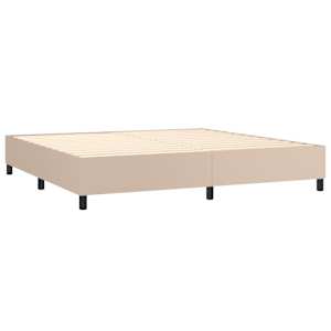 Box spring postel s matrací cappuccino 200 x 200 cm umělá kůže - obrázek 4