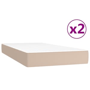 Box spring postel s matrací cappuccino 200 x 200 cm umělá kůže - obrázek 5