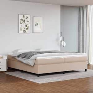 Box spring postel s matrací cappuccino 200 x 200 cm umělá kůže - obrázek 1