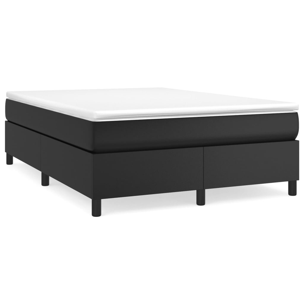 VidaXL Sommier à Lattes De Lit Matelas Noir 137x190 Cm Similicuir