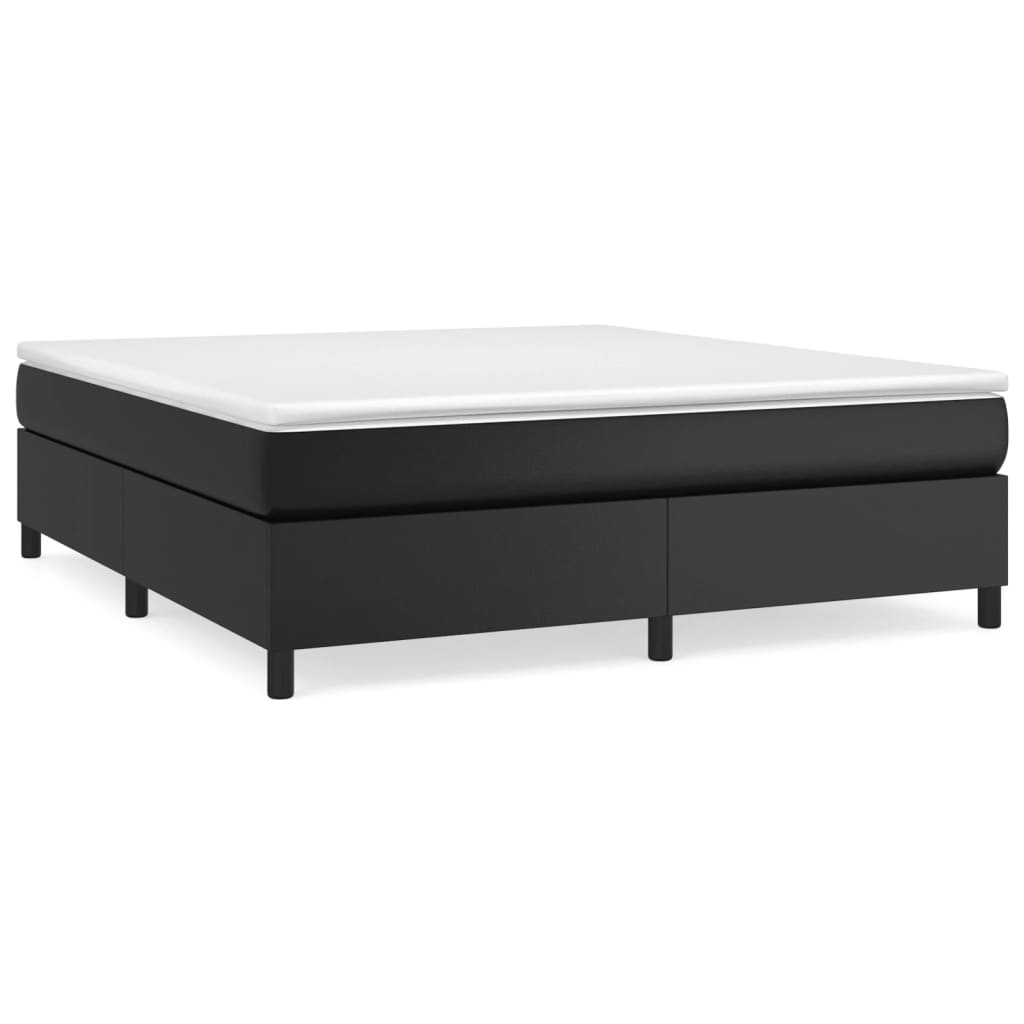 VidaXL Box Spring Bed With Mattress Black 76x79.9 King Faux Leather