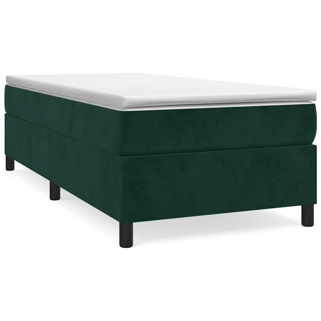VidaXL Boxspring Met Matras Fluweel Donkergroen 80x200 Cm
