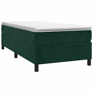 Box spring postel s matrací tmavě zelená 80 x 200 cm samet - obrázek 3